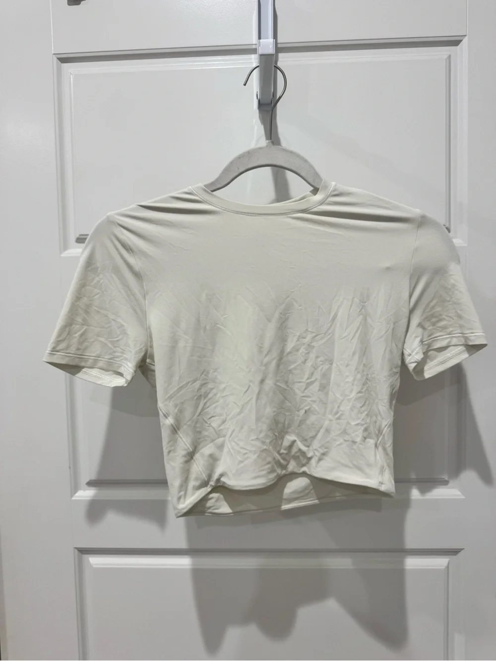 lululemon athletica Cream Short Sleeve Crop Top